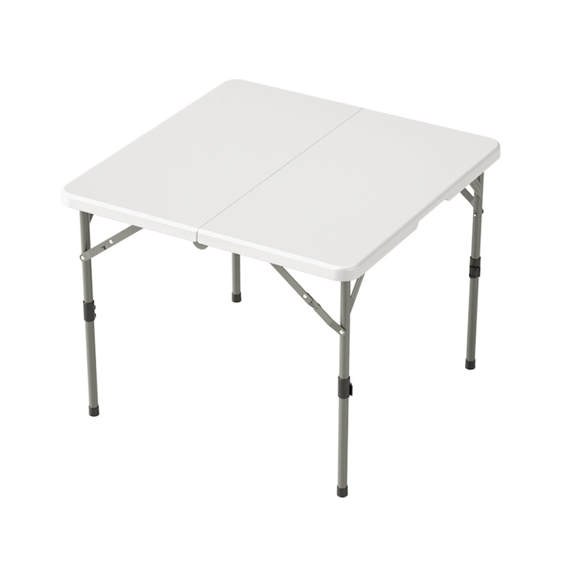 Modern Dining Table Square Plastic Top with 4 Metal Legs for Living Room