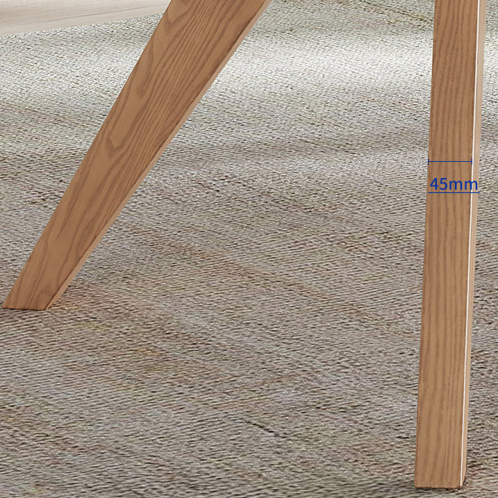 Modern Solid Wood Dining Table White Rectangular Top with Solid Wood Legs