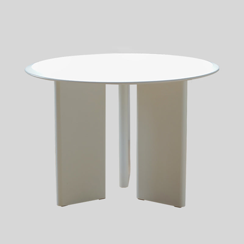 Modern Wooden Dining Room Table for 2 Person White Round Top