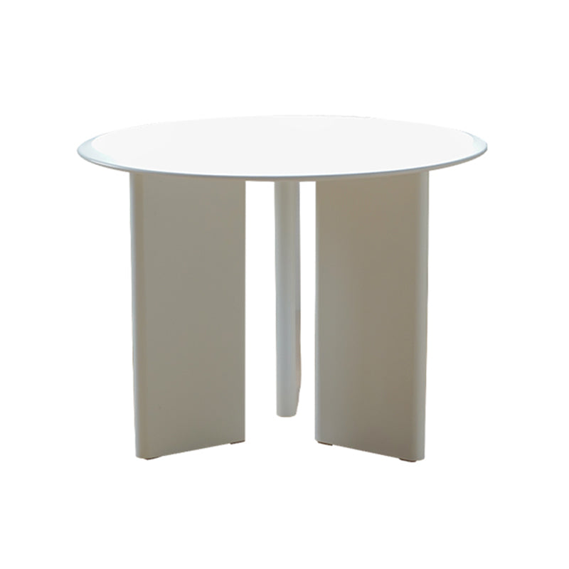 Modern Wooden Dining Room Table for 2 Person White Round Top