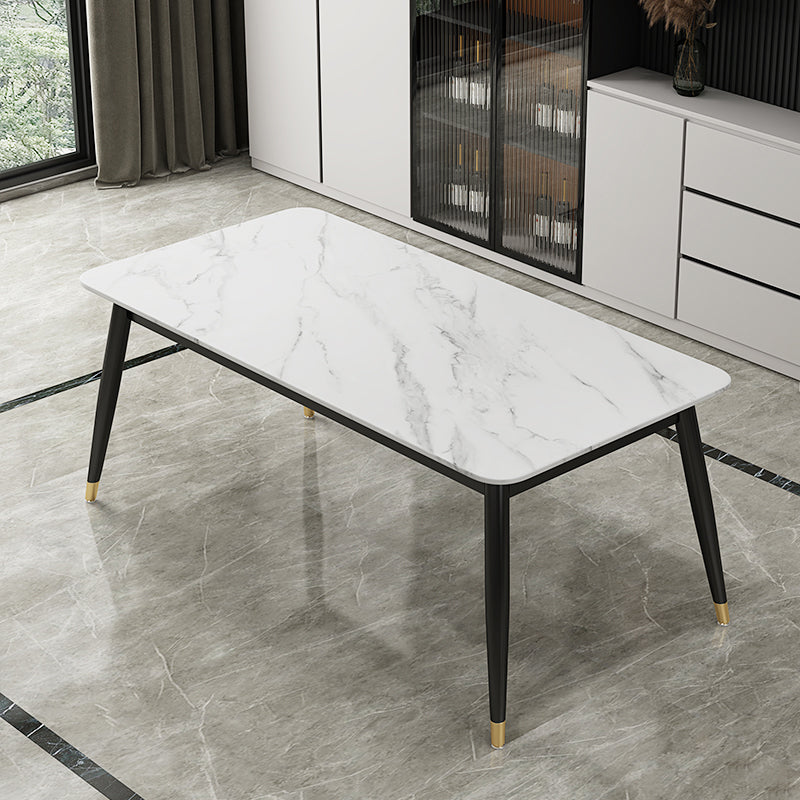 Modern Stone Rectangular Dining Table for Restaurant and Bar