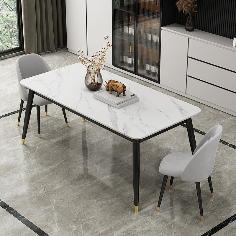 Modern Stone Rectangular Dining Table for Restaurant and Bar