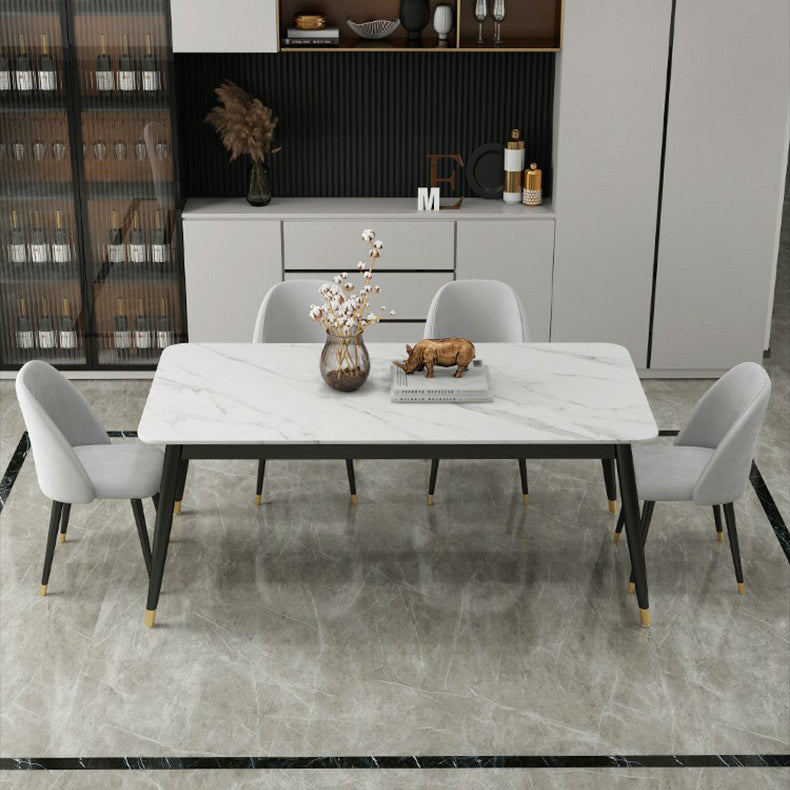 Modern Stone Rectangular Dining Table for Restaurant and Bar