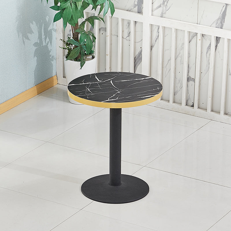 Wooden Dining Room Table for 2 Person with Metal Pedestal Base