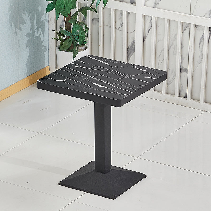 Wooden Dining Room Table for 2 Person with Metal Pedestal Base