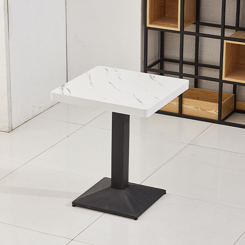 Wooden Dining Room Table for 2 Person with Metal Pedestal Base