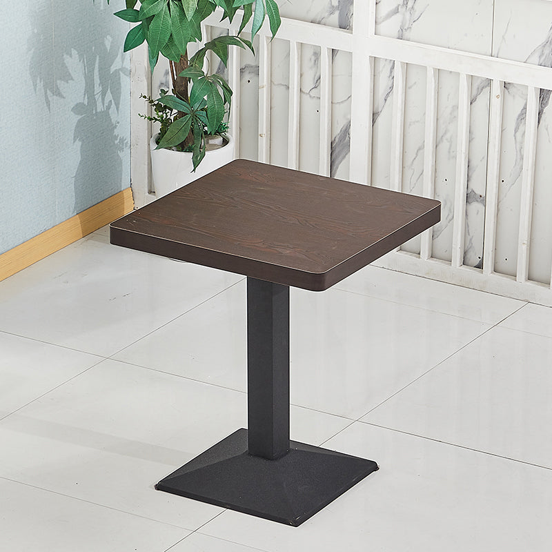 Wooden Dining Room Table for 2 Person with Metal Pedestal Base