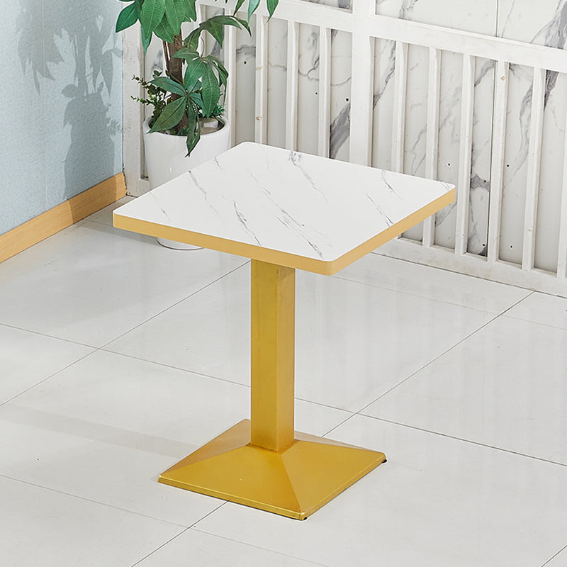 Wooden Dining Room Table for 2 Person with Metal Pedestal Base