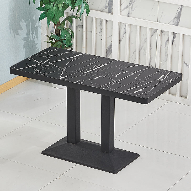 Wooden Dining Room Table for 2 Person with Metal Pedestal Base
