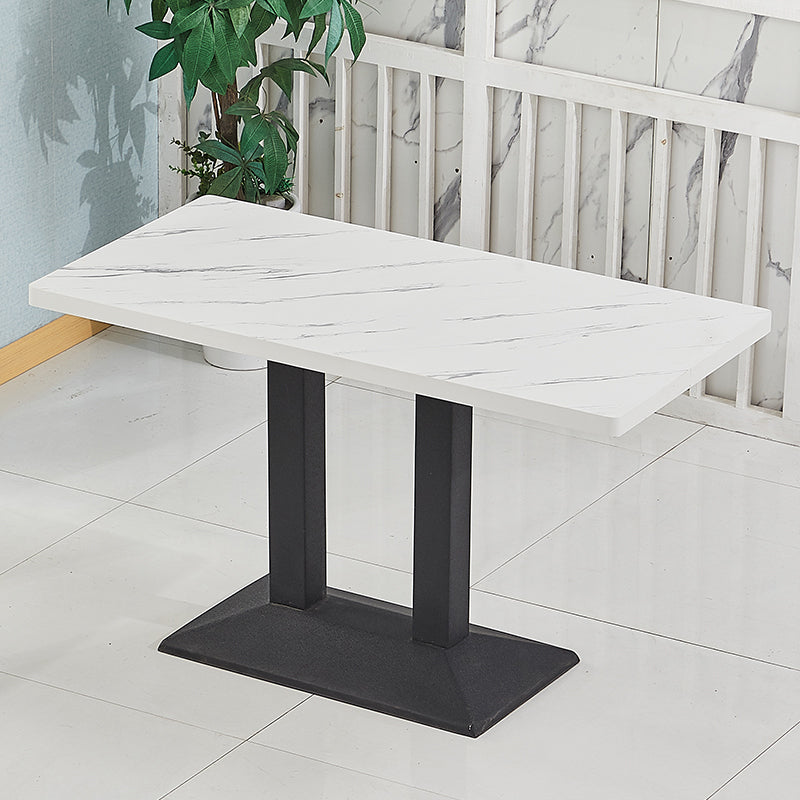 Wooden Dining Room Table for 2 Person with Metal Pedestal Base