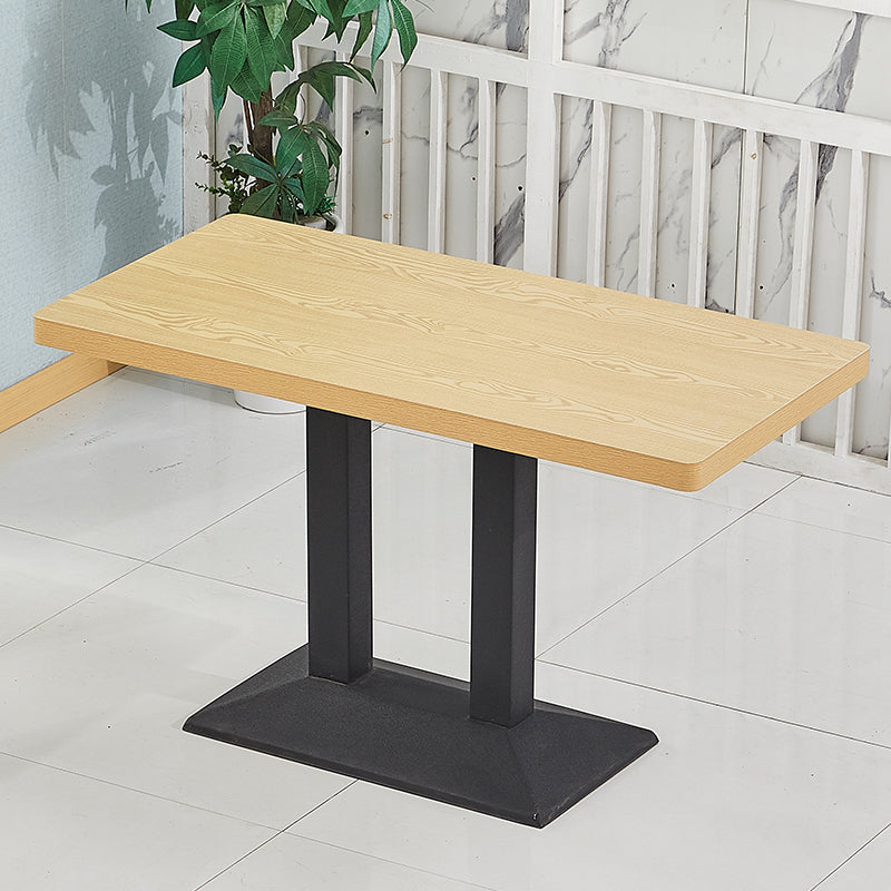 Wooden Dining Room Table for 2 Person with Metal Pedestal Base