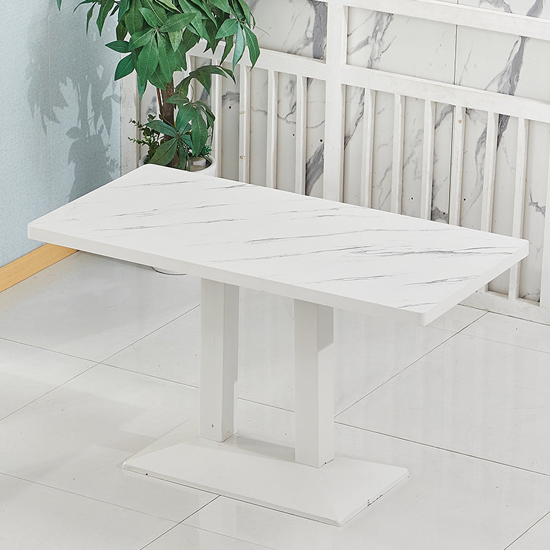 Wooden Dining Room Table for 2 Person with Metal Pedestal Base