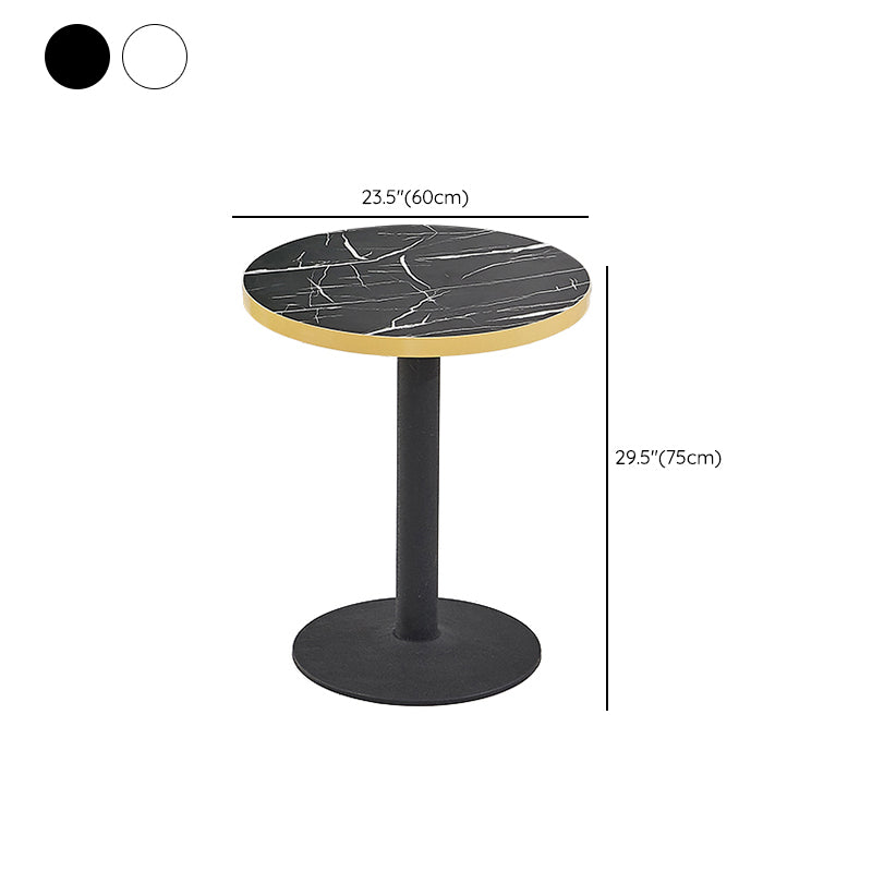 Wooden Dining Room Table for 2 Person with Metal Pedestal Base