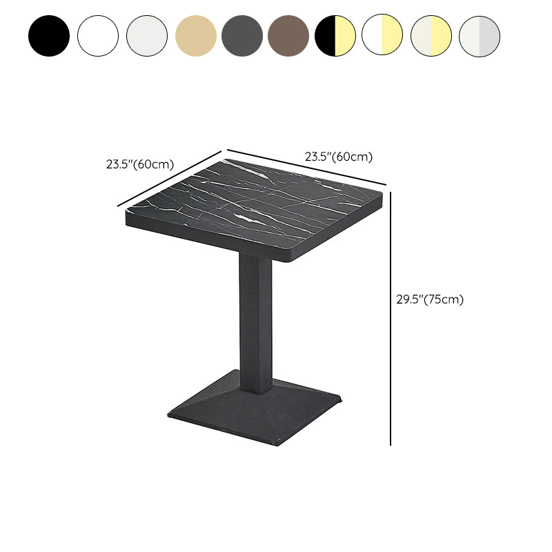 Wooden Dining Room Table for 2 Person with Metal Pedestal Base
