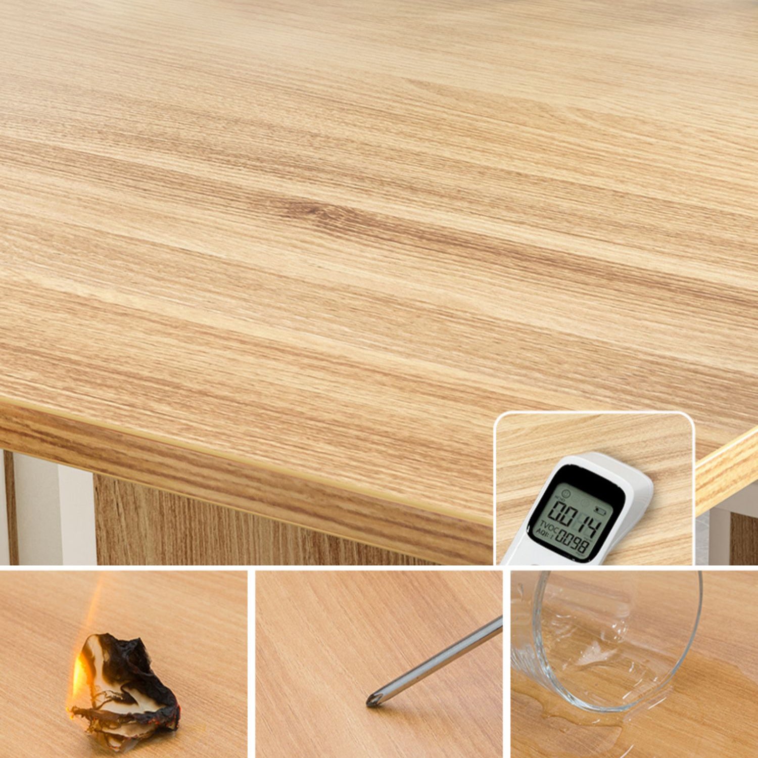 Modern Folding Dining Table Rectangle Wooden Tabletop with Storage