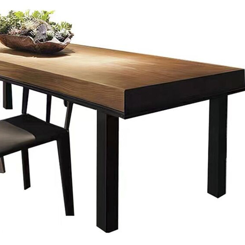 Industrial Wind Solid Wood Rectangular Dining Table for Cafe and Bar