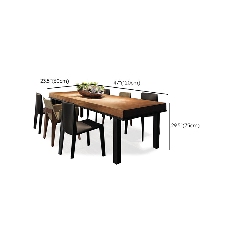 Industrial Wind Solid Wood Rectangular Dining Table for Cafe and Bar