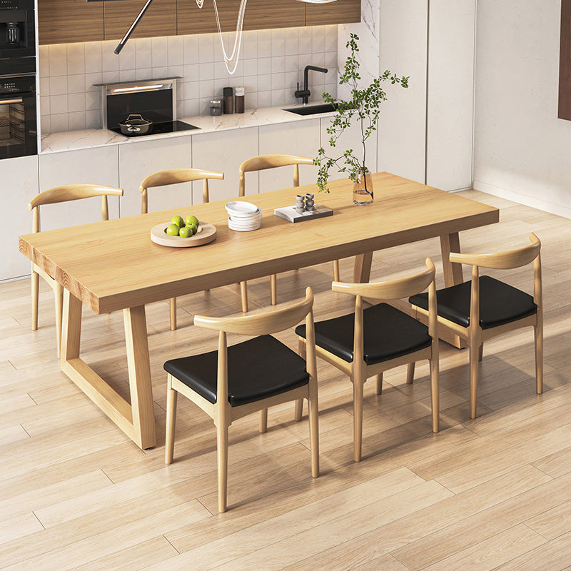 Modern Solid Wood Rectangular Dining Table for Dining Room and Dining Bar