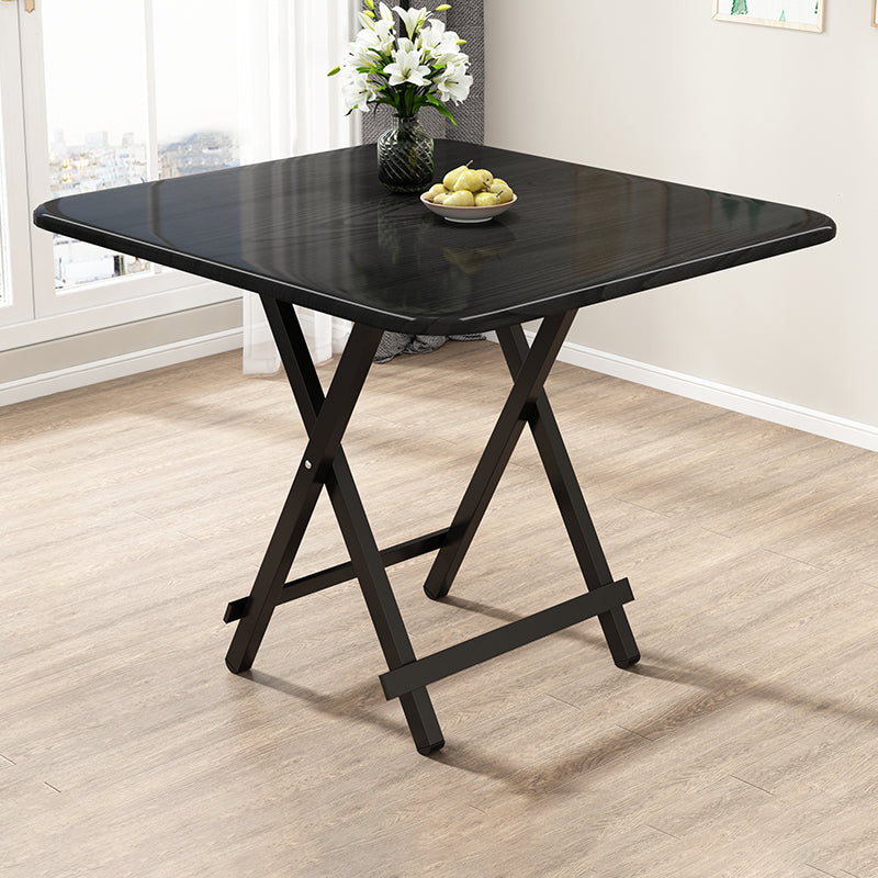 Modern Folding Wood Top Dining Table with Metal Leg for Living Room