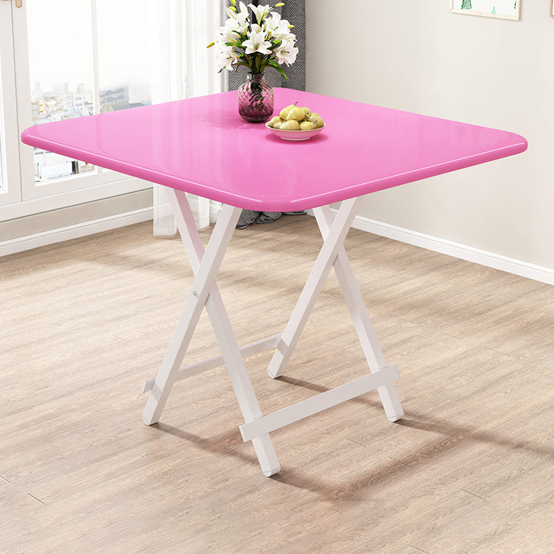 Modern Folding Wood Top Dining Table with Metal Leg for Living Room