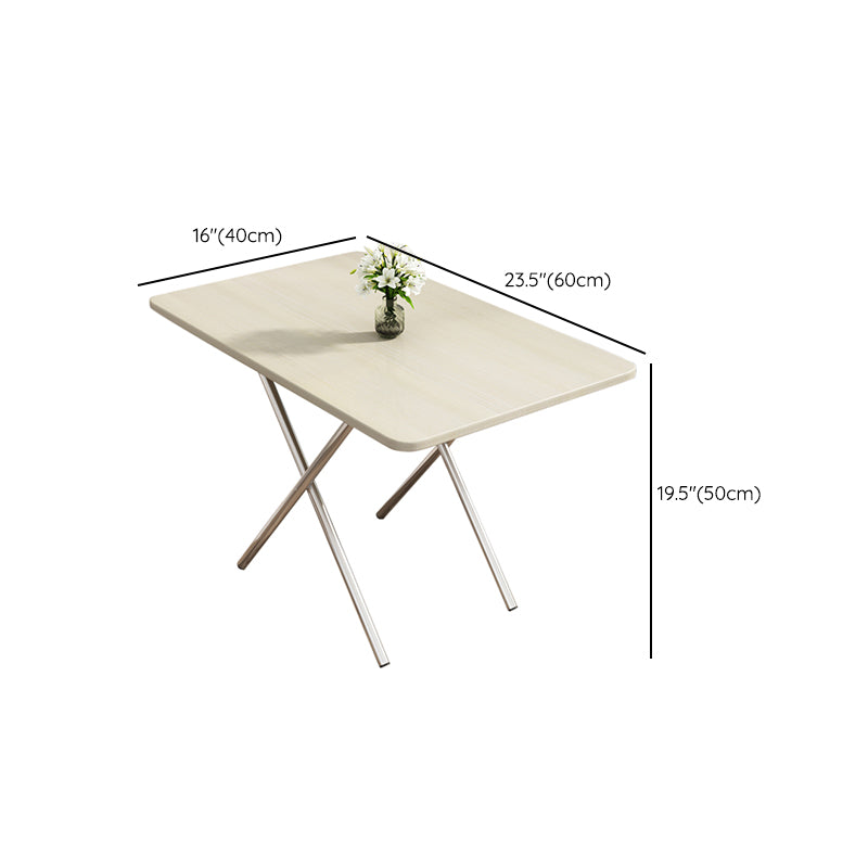 Modern Folding Wood Top Dining Table with Metal Leg for Living Room