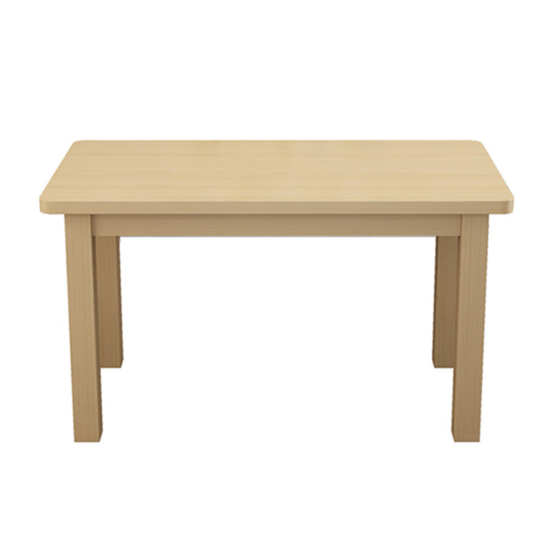 Contemporary Solid Wood Rectangular Dining Table with 4 Legs