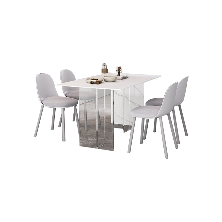 1/2/5/7 Pieces Modern Sintered Stone Top Dining Acrylic Base Set for Home