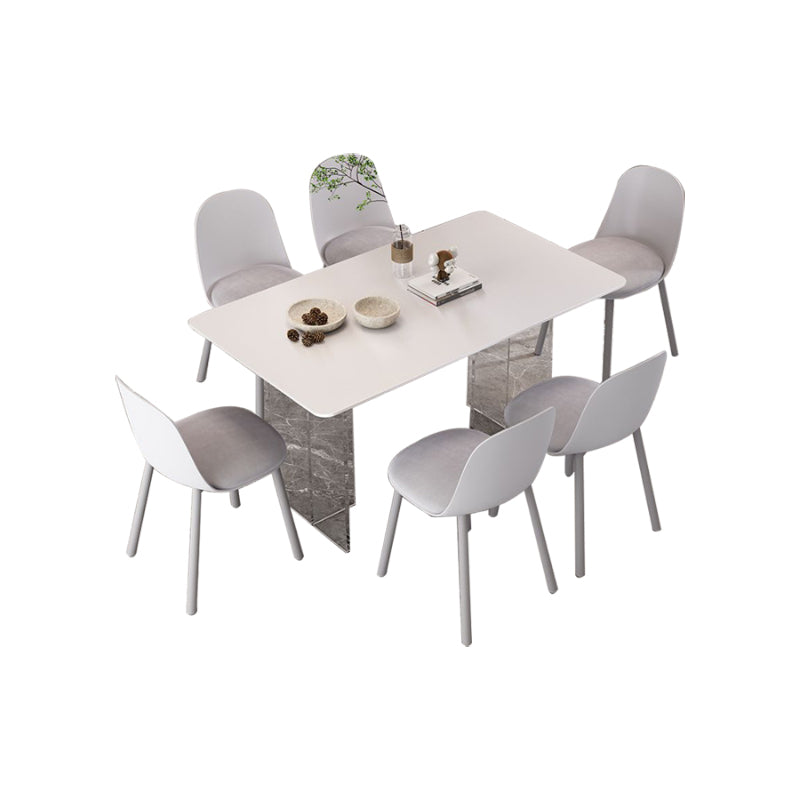1/2/5/7 Pieces Modern Sintered Stone Top Dining Acrylic Base Set for Home