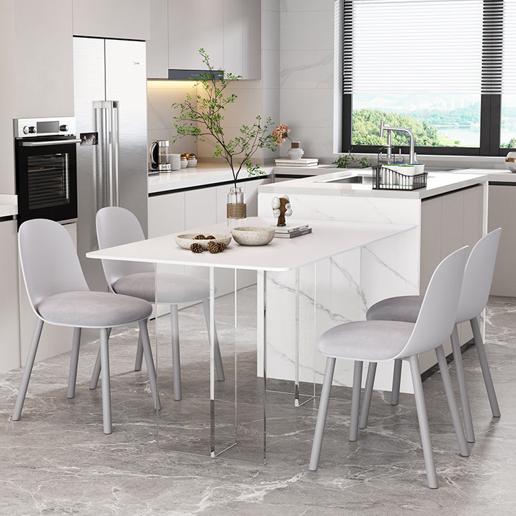 1/2/5/7 Pieces Modern Sintered Stone Top Dining Acrylic Base Set for Home