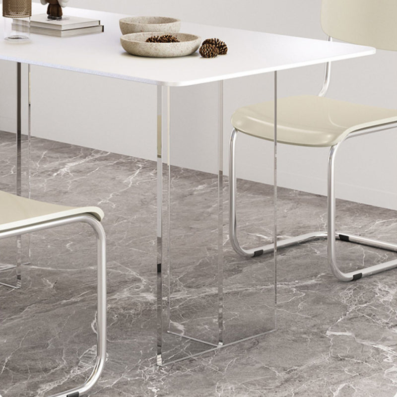 1/2/5/7 Pieces Modern Sintered Stone Top Dining Acrylic Base Set for Home