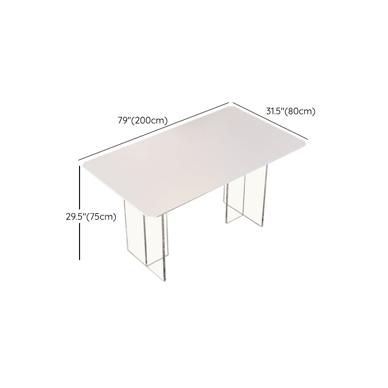 1/2/5/7 Pieces Modern Sintered Stone Top Dining Acrylic Base Set for Home