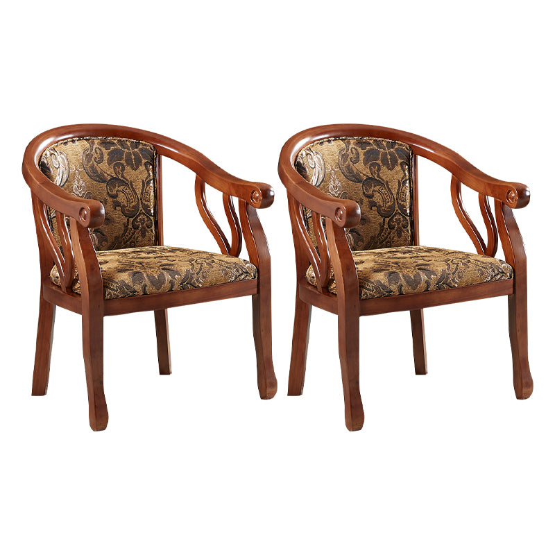 Traditional Dining Arm Chair Wood Frame Upholstered Arm Chair