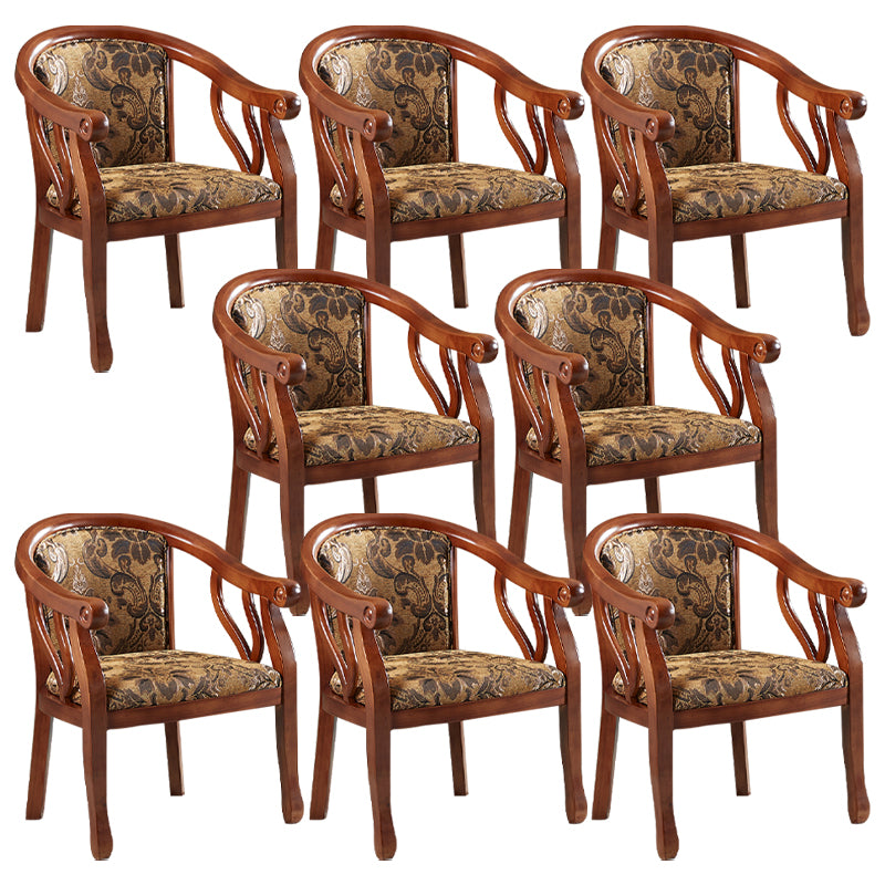 Traditional Dining Arm Chair Wood Frame Upholstered Arm Chair