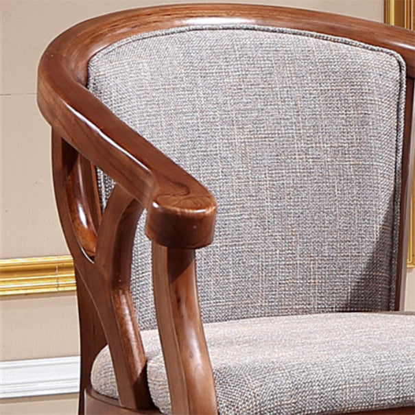 Traditional Dining Arm Chair Wood Frame Upholstered Arm Chair