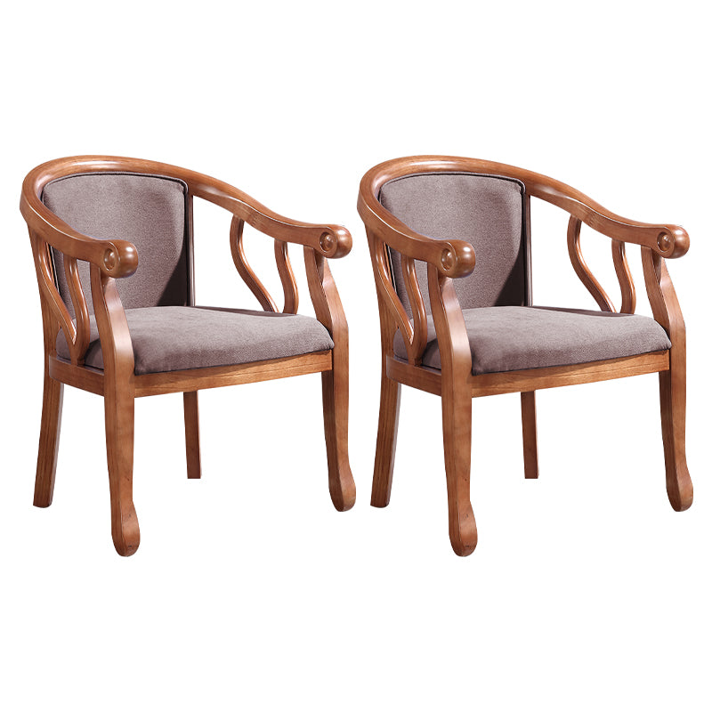Traditional Dining Arm Chair Wood Frame Upholstered Arm Chair