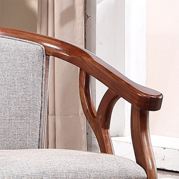 Traditional Dining Arm Chair Wood Frame Upholstered Arm Chair