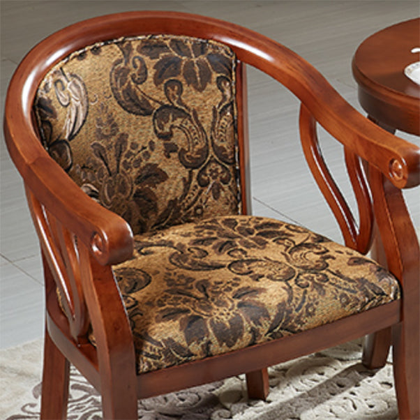 Traditional Dining Arm Chair Wood Frame Upholstered Arm Chair