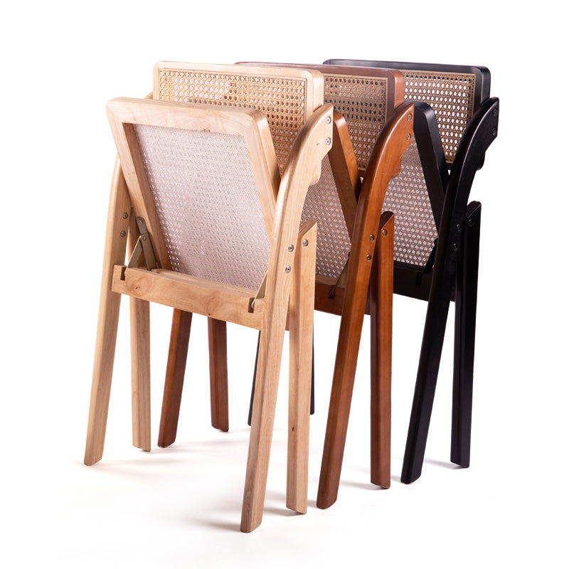 Modern Style Folding Dining Chair Wooden Open Back Side Chair for Living Room
