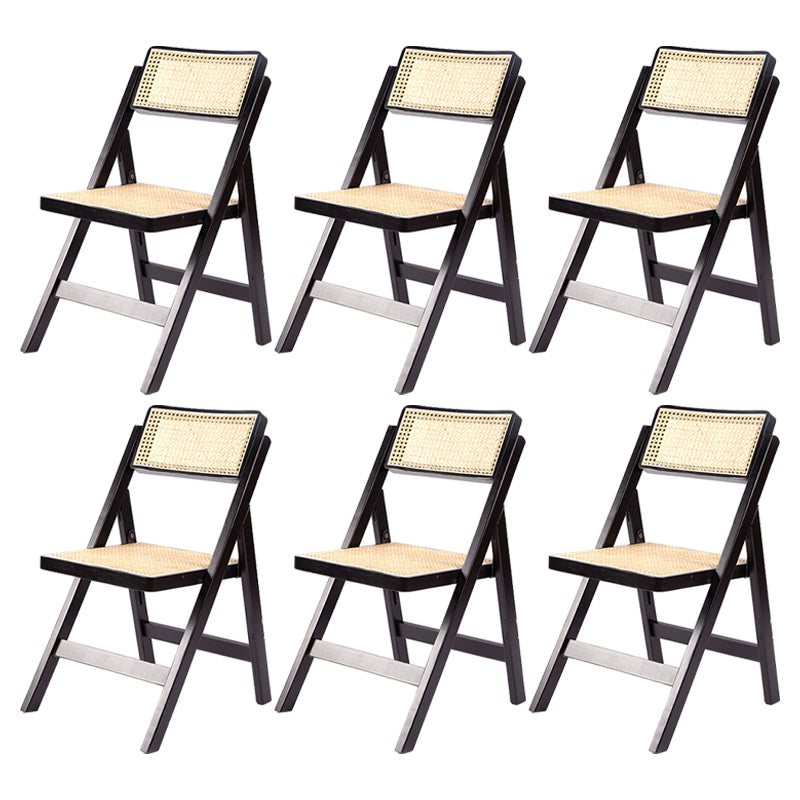 Modern Style Folding Dining Chair Wooden Open Back Side Chair for Living Room