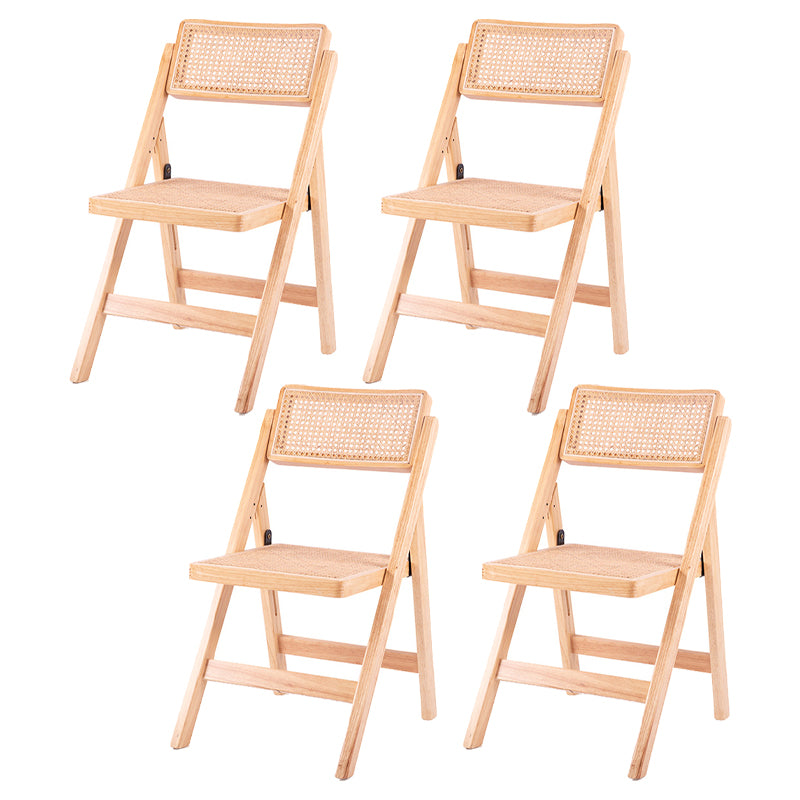 Modern Style Folding Dining Chair Wooden Open Back Side Chair for Living Room