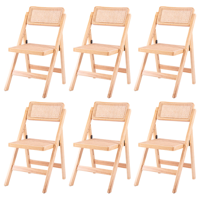Modern Style Folding Dining Chair Wooden Open Back Side Chair for Living Room