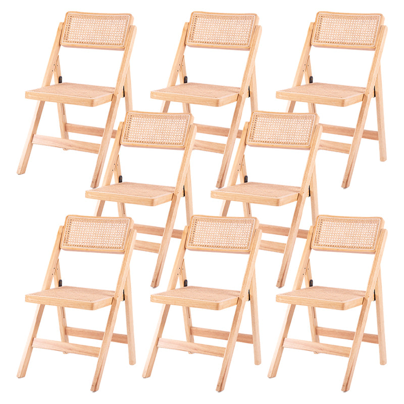 Modern Style Folding Dining Chair Wooden Open Back Side Chair for Living Room