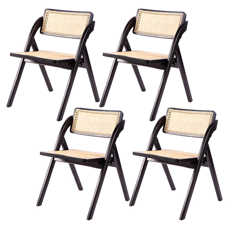 Modern Style Folding Dining Chair Wooden Open Back Side Chair for Living Room