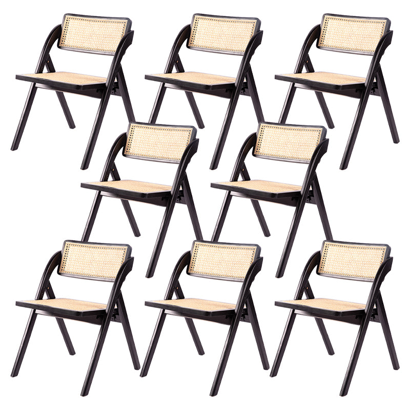 Modern Style Folding Dining Chair Wooden Open Back Side Chair for Living Room
