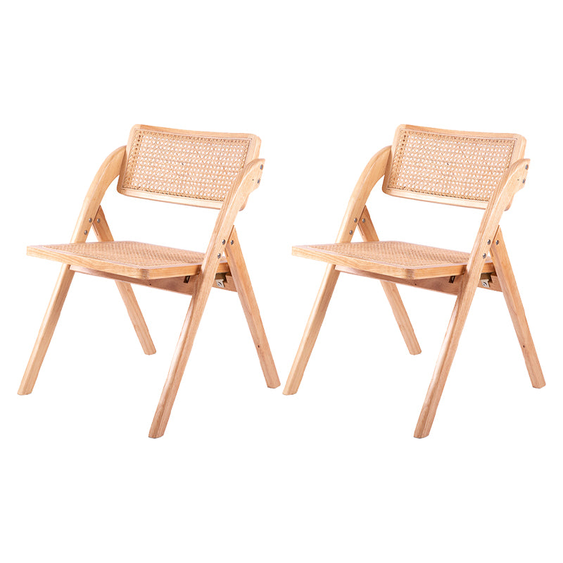 Modern Style Folding Dining Chair Wooden Open Back Side Chair for Living Room