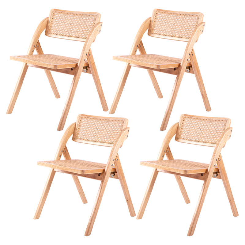 Modern Style Folding Dining Chair Wooden Open Back Side Chair for Living Room