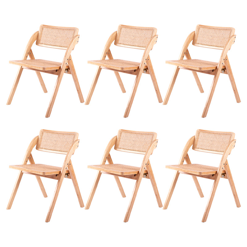 Modern Style Folding Dining Chair Wooden Open Back Side Chair for Living Room