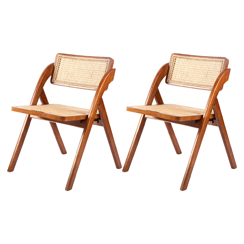 Modern Style Folding Dining Chair Wooden Open Back Side Chair for Living Room