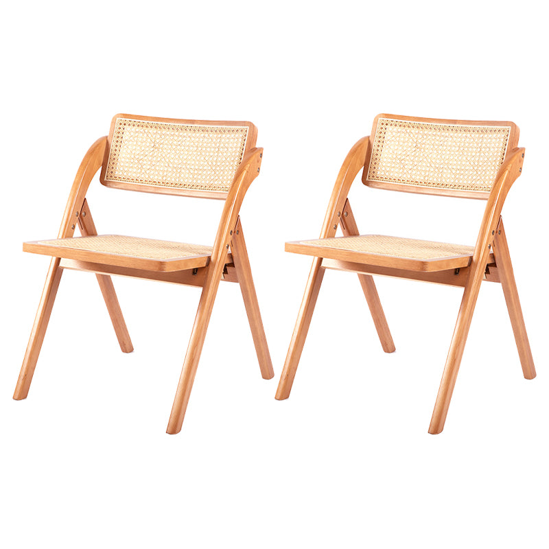 Modern Style Folding Dining Chair Wooden Open Back Side Chair for Living Room
