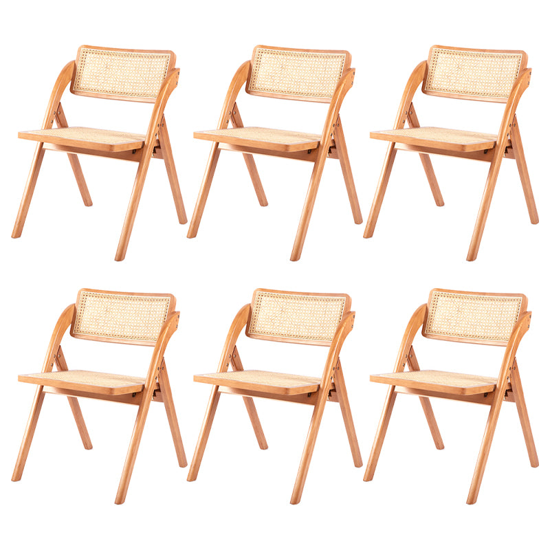 Modern Style Folding Dining Chair Wooden Open Back Side Chair for Living Room